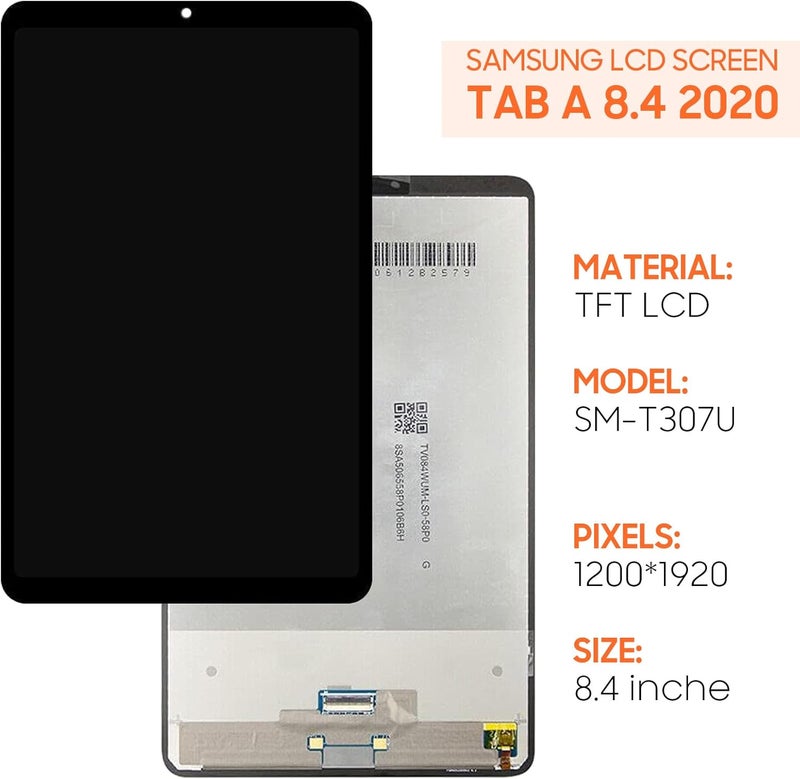 THIRDPOLE for Samsung Galaxy Tab A 8.4 2020 T307 LCD Screen Replacement SM-T307 SM-T307U LCD Display Touch Screen Digitizer Full Assembly(Black) - Image 2